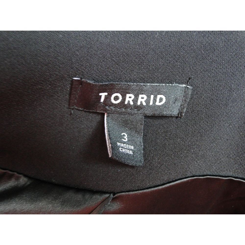 Torrid Studio Cupro Single Button Blazer Womens Size 3X Black 3/4 Sleeve Pockets - Picture 6 of 6